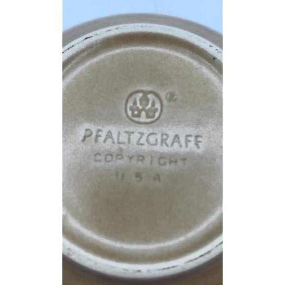 VTG Pfaltzgraff Folk Art 5‑Pc Place Setting Blue Floral (1977)Tan USA Stoneware - Picture 8 of 16